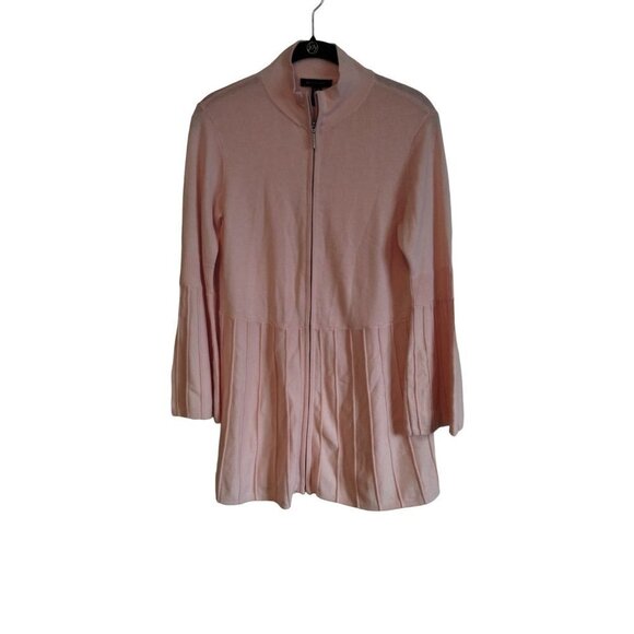 H by Halston Blush Pink Bell Sleeve Zip up sweater - Picture 1 of 8